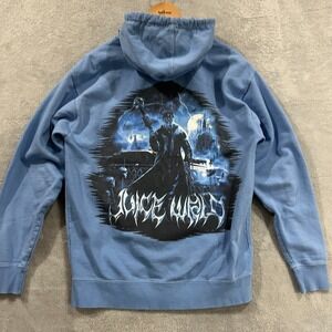 Juice WRLD Hoodie Adult L Slim 999 Demons Hunter Blue Full Zip Up Faded Y2K